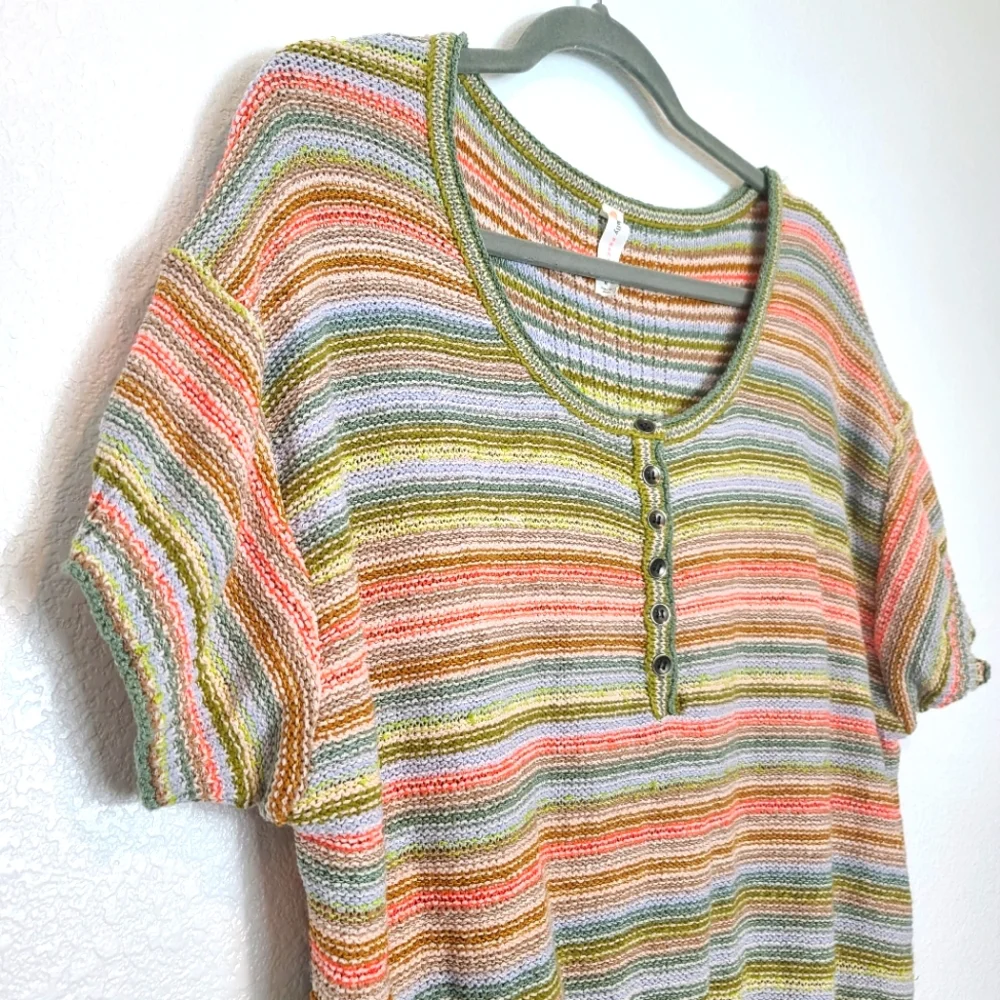 Anthropologie Daily Practice Knit Lounge Multicolor Beachy Top Size Medium - Picture 5 of 11